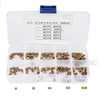 Akozon Kit de Latón Tuerca moleteada 150Pcs M2.5 x 3 M2.5 x 4 M2.5 x 5 M2.5 x 6 M2.5 x 8